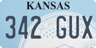 KS license plate 342GUX