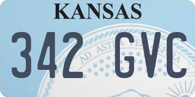 KS license plate 342GVC