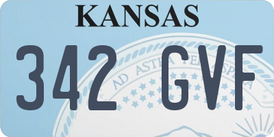 KS license plate 342GVF