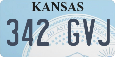 KS license plate 342GVJ