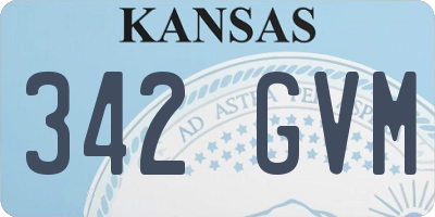KS license plate 342GVM