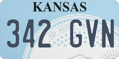 KS license plate 342GVN