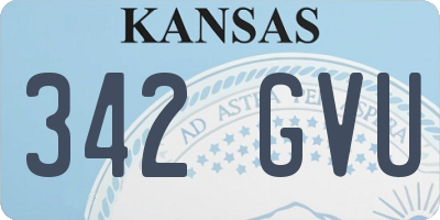 KS license plate 342GVU