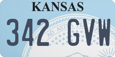 KS license plate 342GVW