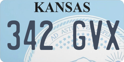 KS license plate 342GVX