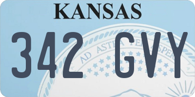 KS license plate 342GVY