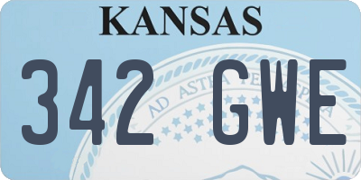 KS license plate 342GWE