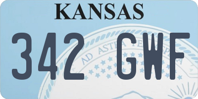 KS license plate 342GWF