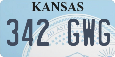 KS license plate 342GWG