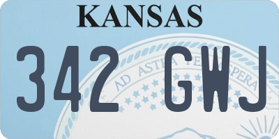 KS license plate 342GWJ