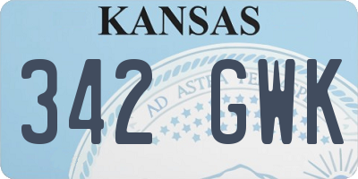 KS license plate 342GWK