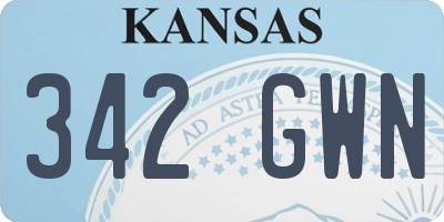 KS license plate 342GWN