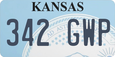 KS license plate 342GWP