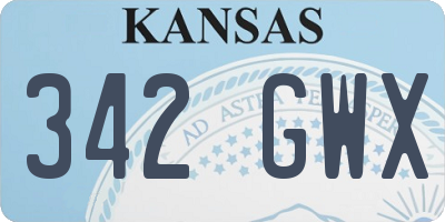 KS license plate 342GWX