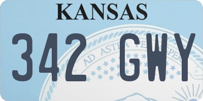KS license plate 342GWY