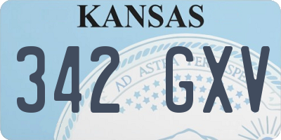 KS license plate 342GXV