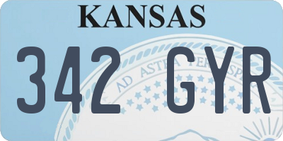 KS license plate 342GYR