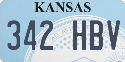 KS license plate 342HBV