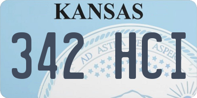 KS license plate 342HCI