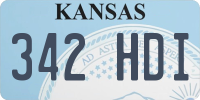 KS license plate 342HDI