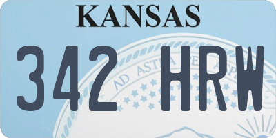 KS license plate 342HRW