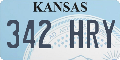 KS license plate 342HRY