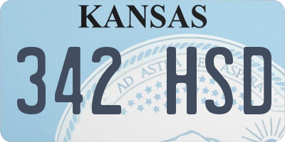 KS license plate 342HSD