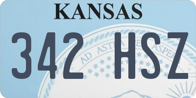 KS license plate 342HSZ