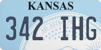 KS license plate 342IHG