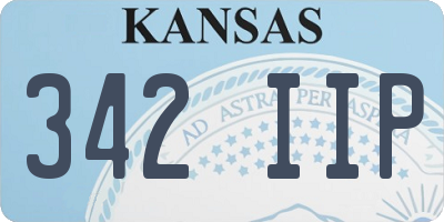 KS license plate 342IIP