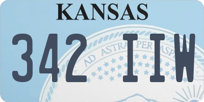 KS license plate 342IIW