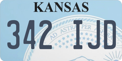 KS license plate 342IJD