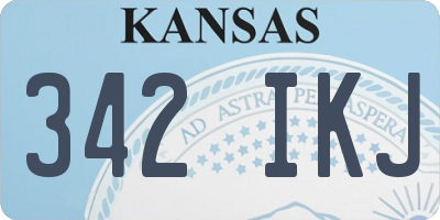 KS license plate 342IKJ