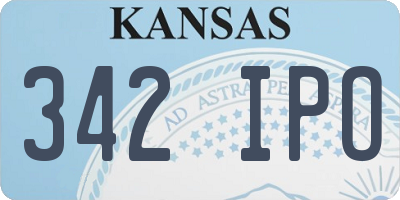 KS license plate 342IPO