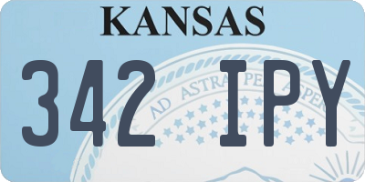 KS license plate 342IPY