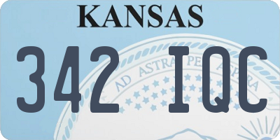 KS license plate 342IQC