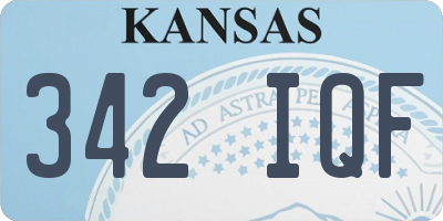 KS license plate 342IQF