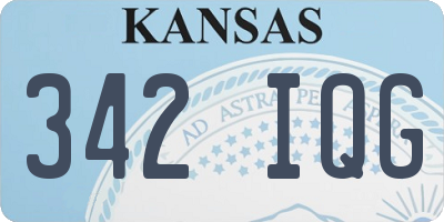 KS license plate 342IQG