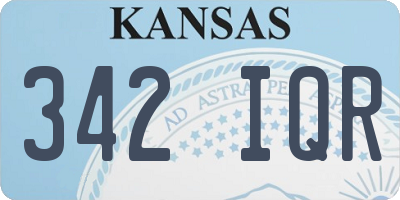 KS license plate 342IQR