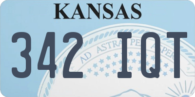KS license plate 342IQT