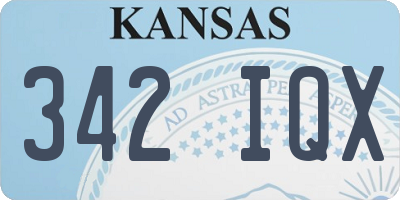 KS license plate 342IQX