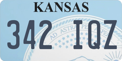 KS license plate 342IQZ