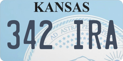 KS license plate 342IRA