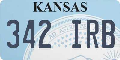 KS license plate 342IRB
