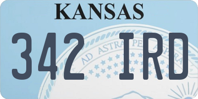 KS license plate 342IRD
