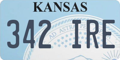 KS license plate 342IRE