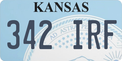 KS license plate 342IRF
