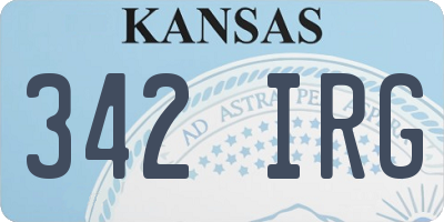 KS license plate 342IRG
