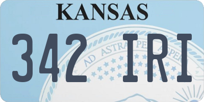 KS license plate 342IRI