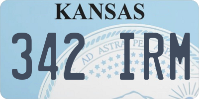 KS license plate 342IRM